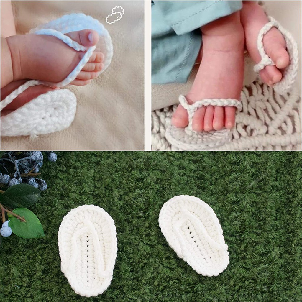 Giày Sandal Đan Len Dùng Làm Phụ Kiện Chụp Ảnh Cho Bé Sơ Sinh