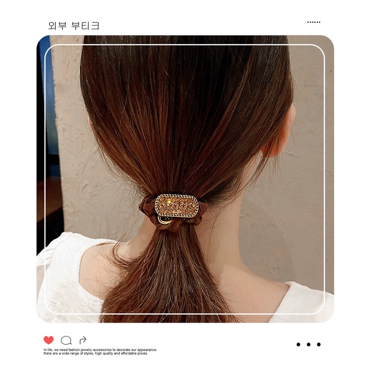 Dây Buộc Tóc Co Giãn Đính Đá Thời Trang Hàn Quốc