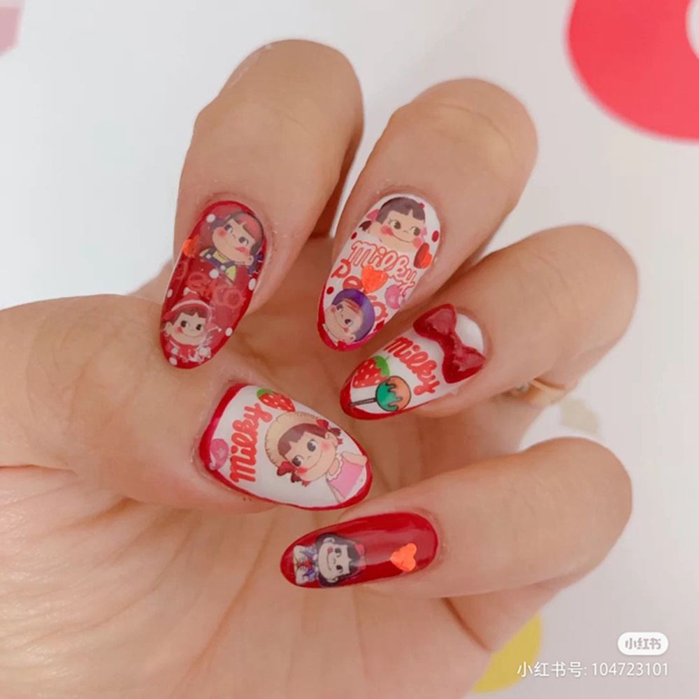 Miếng Dán Trang Trí Móng Tay Hình Hoa Hướng Dương/ Gấu Hoạt Hình 3D Diy