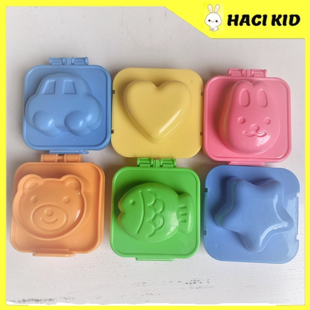 Combo 6  Khuôn Tạo Hình Cơm , Trứng ,Khuôn Làm Bánh Cho Bé Ăn Dặm Ngon Miệng