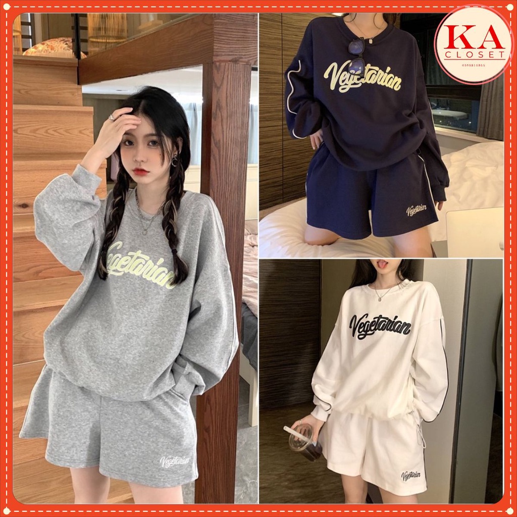 Bộ thể thao Vega KA chất cotton dầy, đường mí đẹp, hình in sắc nét, from thụng, may kỹ,có chốt gấu điều chỉnh
