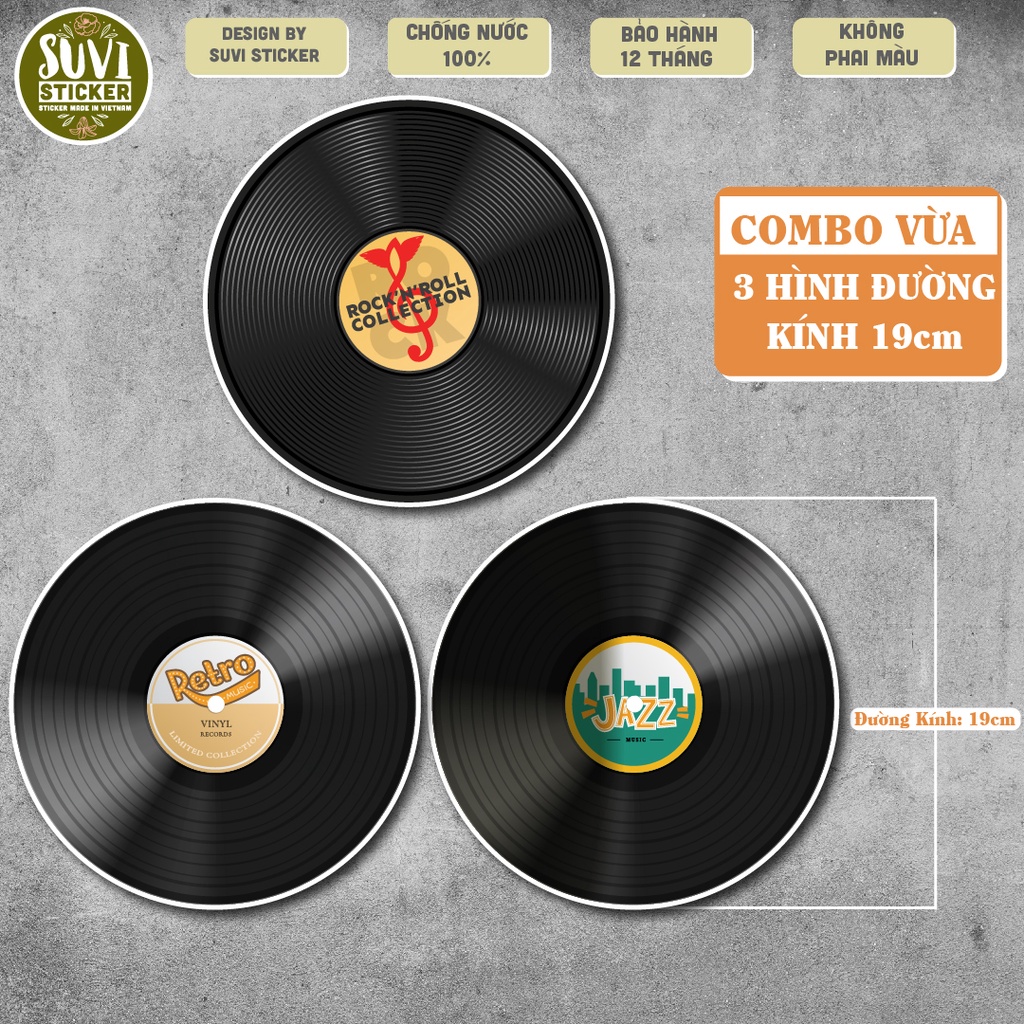 Decal Disc Trang Trí khổ lớn trang trí tường, dán kính, trang trí quán cà phê khổ A4, A5 chống nước. MSP: KL10