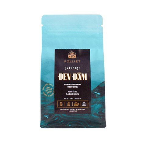 Cà phê ĐEN ĐẬM Folliet #250gr (pha phin truyền thống Việt Nam)