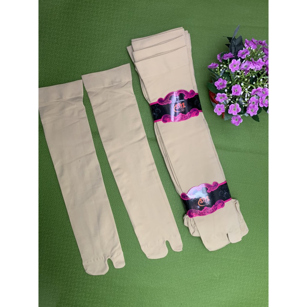 Set 10 đôi tất cotton nữ dài tới bắp chân màu da