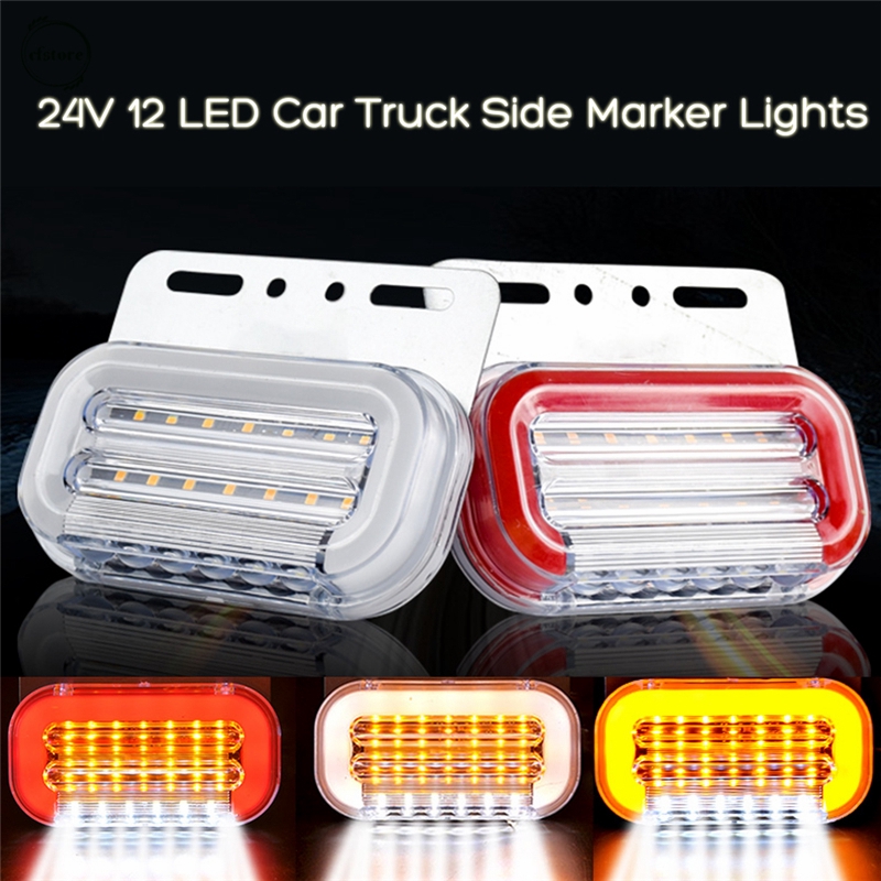 Đèn Led Tín Hiệu 24v 12 Bóng Gắn Hông Xe Hơi / Xe Tải