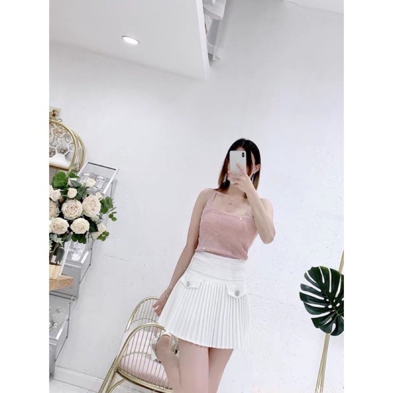 Áo len 2 dây đính đá