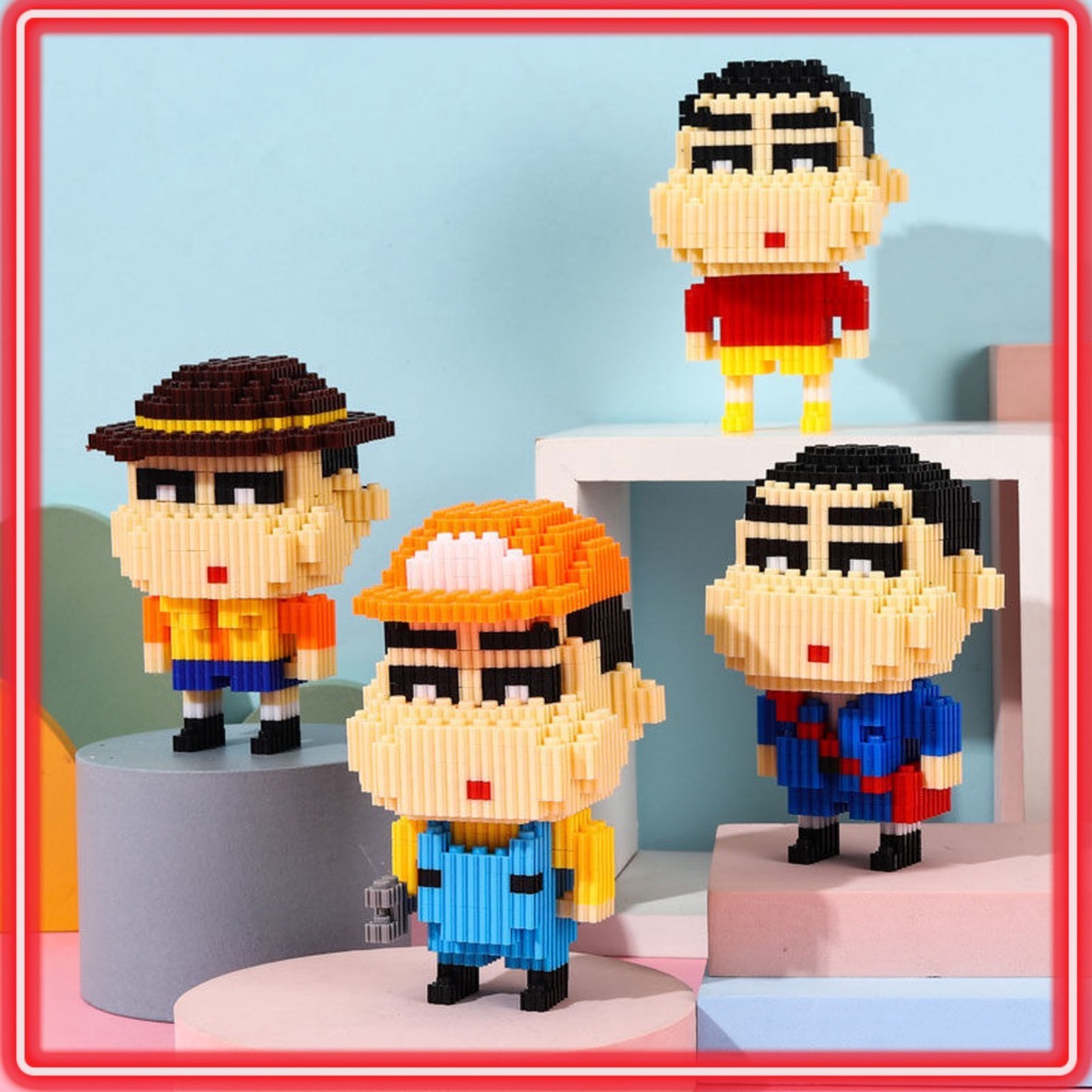 Đồ chơi mô hình lắp ráp 3D mini các nhân vật hoạt hình ironman,ninjago,minecraft,robot,Naruto,khủng long,bearbrick