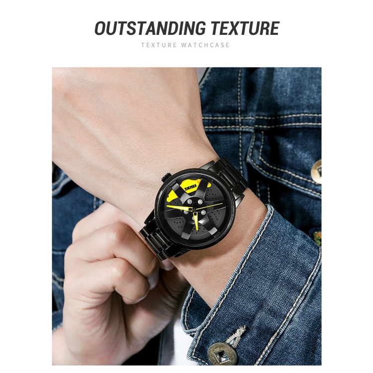 Đồng hồ đeo tay Quartz SKMEI 1824 dành cho nam bằng thép không gỉ Mặt số rỗng nam chống nước | BigBuy360 - bigbuy360.vn