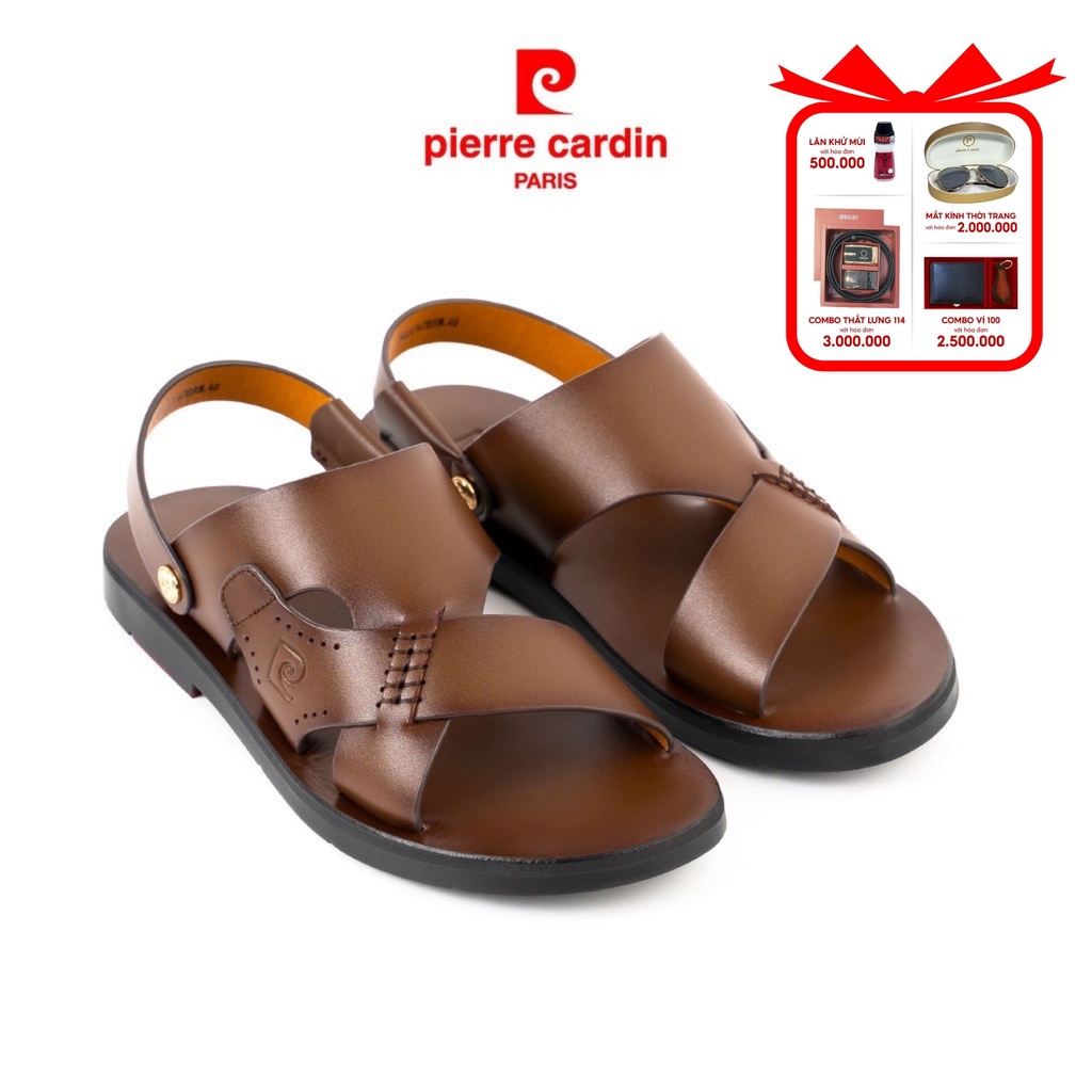 Sandal nam Pierre Cardin da nhập khẩu, thiết kế sang trọng, lịch lãm, lót da cao cấp chống hôi chân - PCMFWLF147BRW