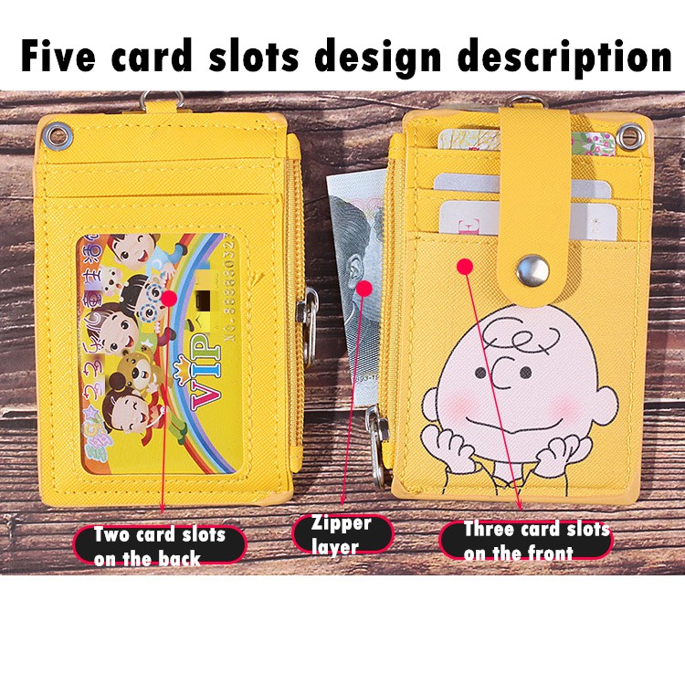 Ví Đựng Thẻ 5 Ngăn In Hình Siêu Anh Hùng Marvel 5 Card Slots Student Card Holder With Cute Lanyard Card Holder Soft zipper Coin Pocket Coin Purse Bus Card Case Lanyard Work Identity Badge 2 Cards Cover