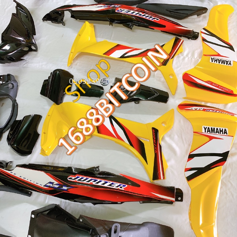 💥 Bộ dàn áo xe JUPITER MX  màu VÀNG ĐEN -bộ yếm vỏ nhựa jupiter Gravita -nhựa nguyên sinh ABS LOẠI ĐẸP