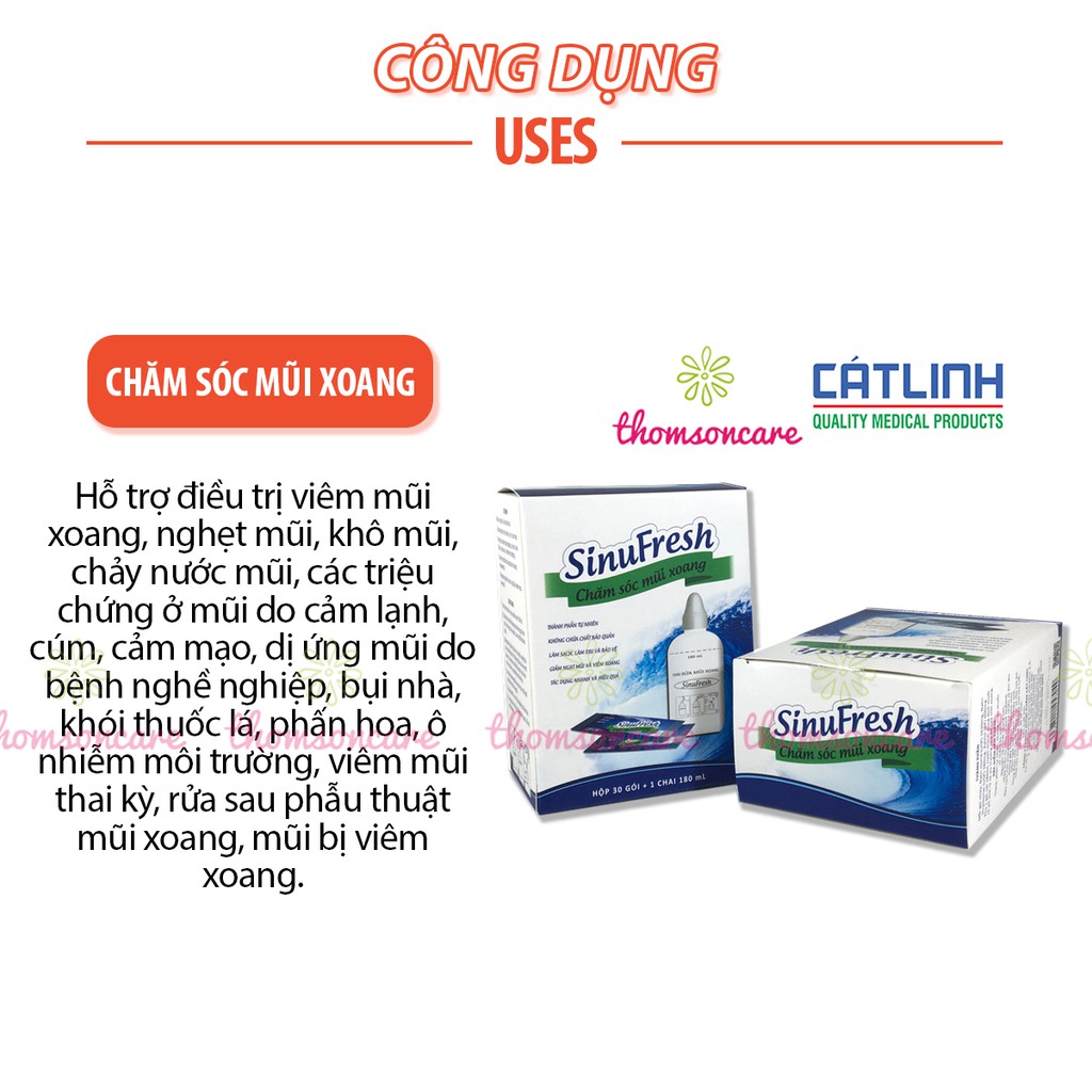 Bình rửa mũi Sinufresh tặng 30 gói muối - Chính hãng Cát Linh