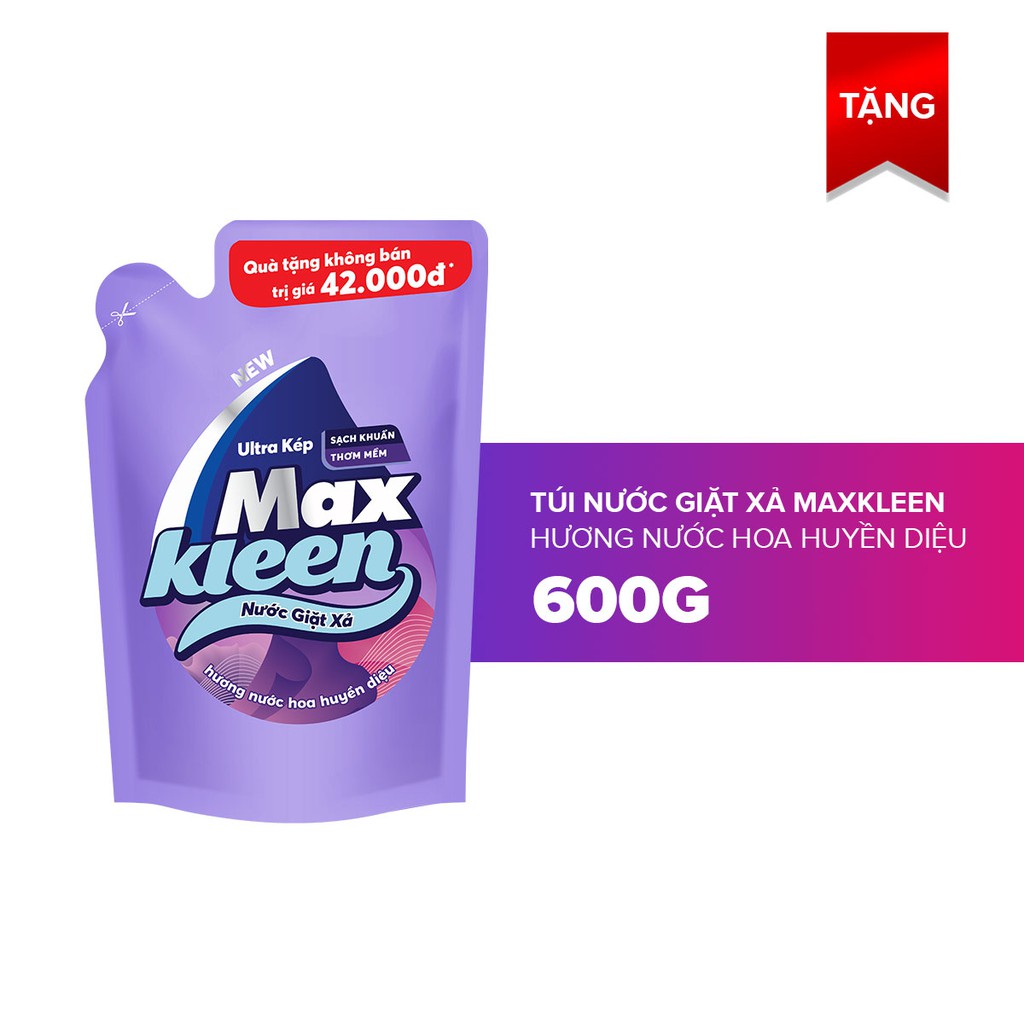 [GIFT - HÀNG KHÔNG BÁN] Nước giặt xả MaxKleen Hương Nước Hoa Huyền Diệu Túi 600g