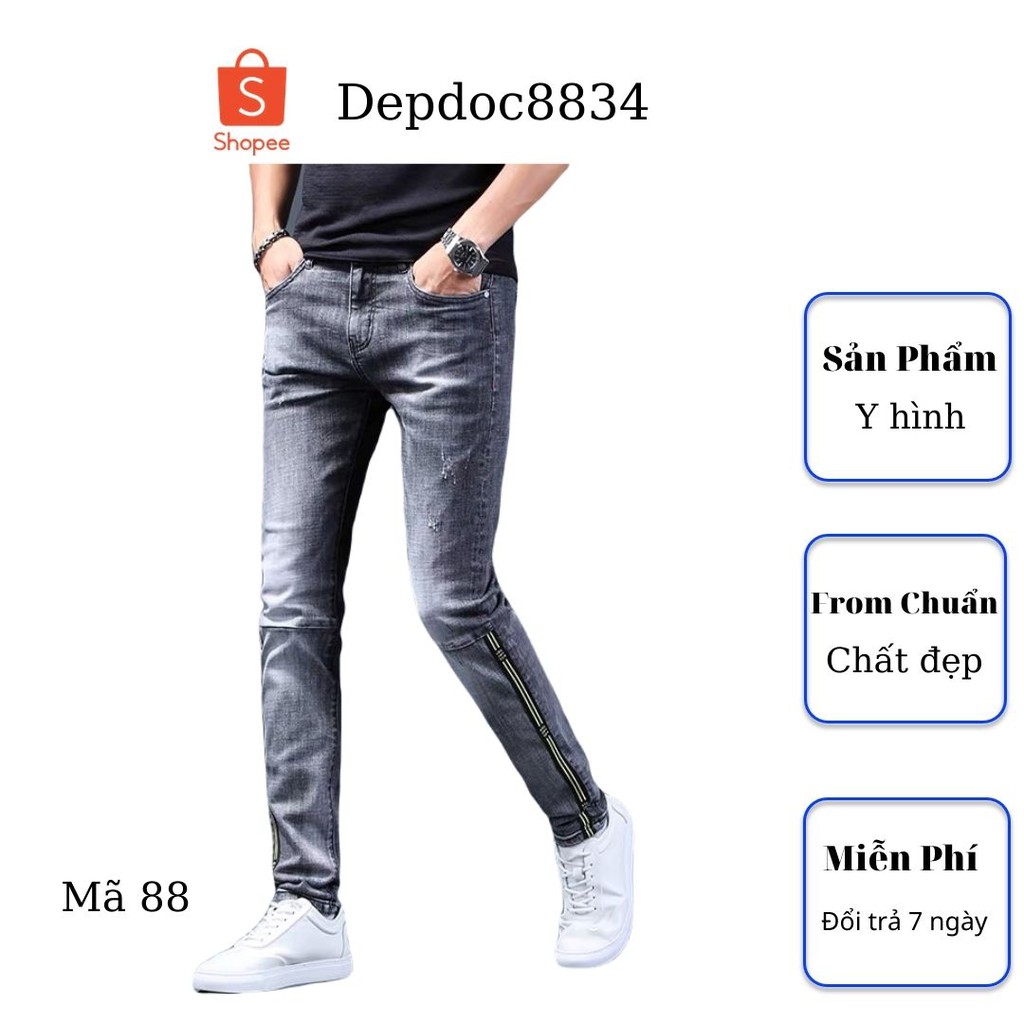 Quần jean nam cao cấp, chất liệu bò ( jean ) mềm mịn, from chuẩn, có nhiều mẫu đẹp mới đi kèm depdoc76