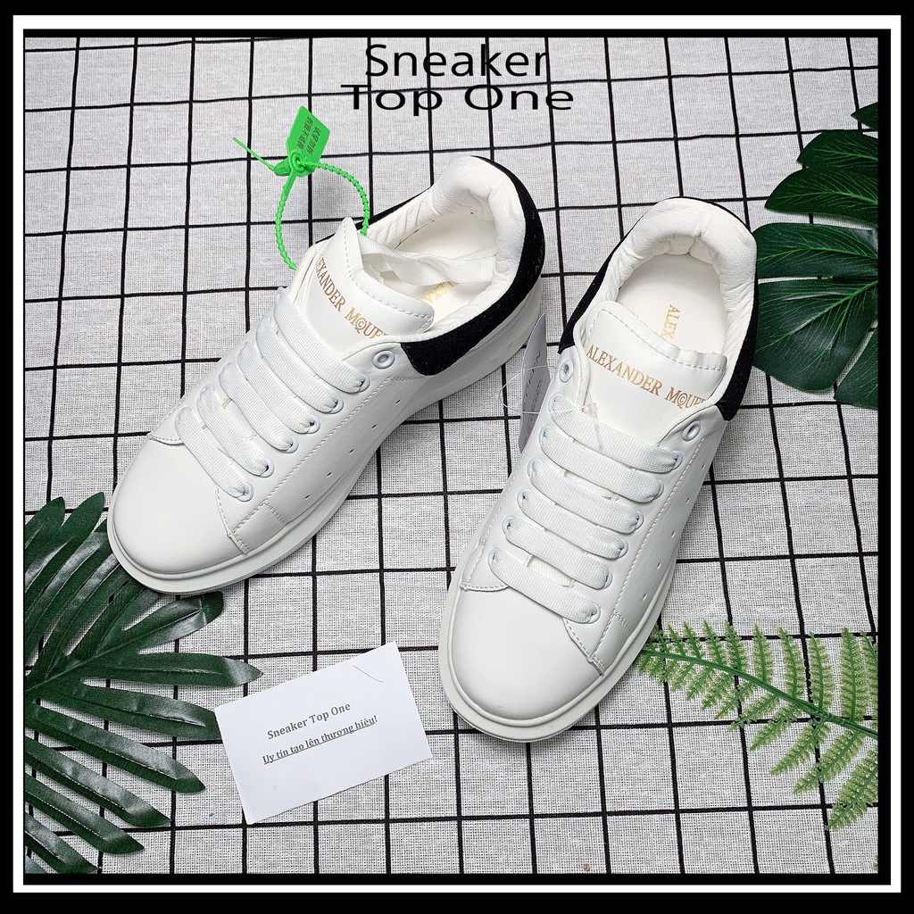 ( Hot Trend/ Dây lụa ) Giày thể thao mCQ gót nhung đen dây lụa cao cấp! Sneaker Top One