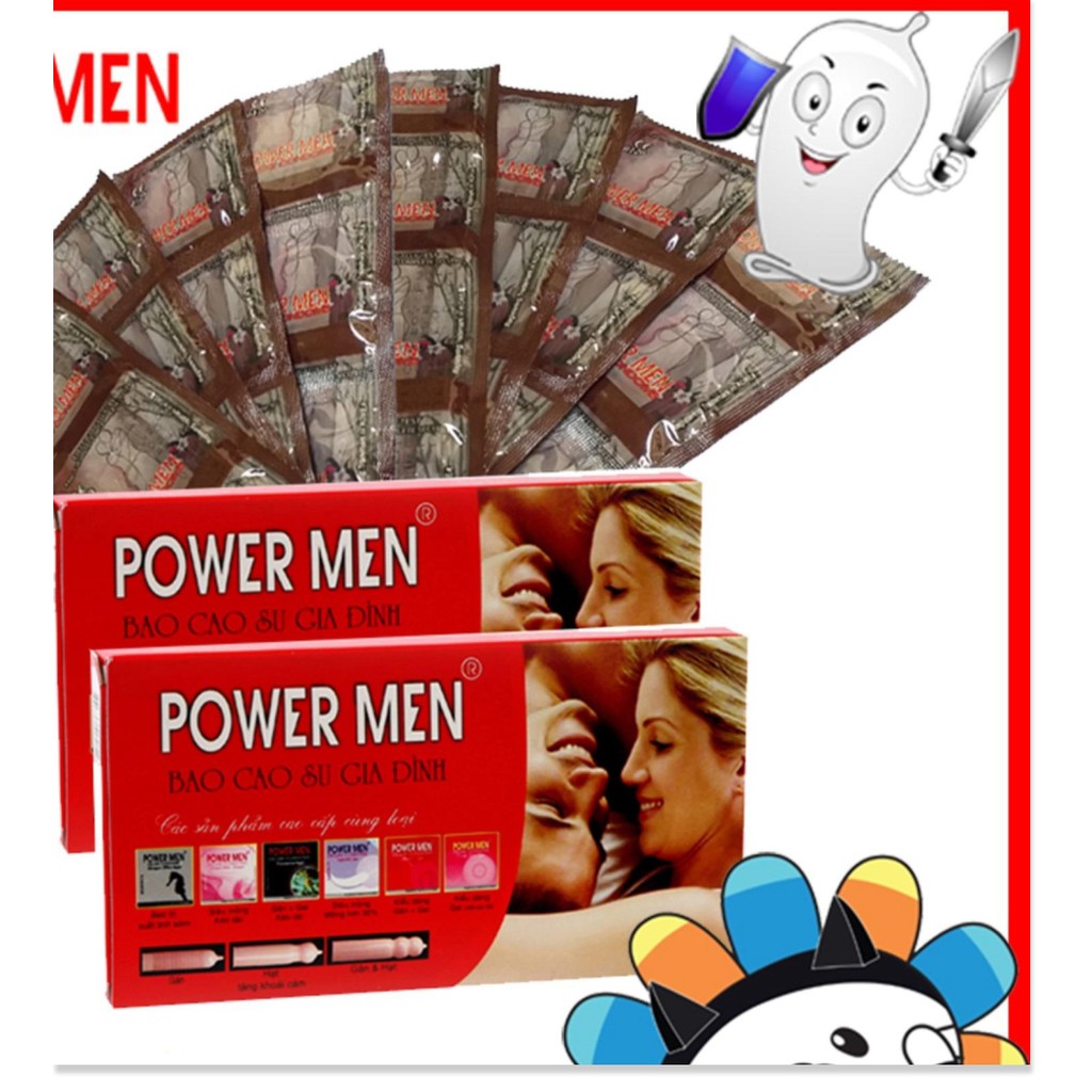 [ CHE TÊN ] COmbo 2 hộp Bao cao su Powermen Hàn Quốc 2 hộp x 12 chiếc siêu mỏng kéo dài thời gian yêu Mt2018