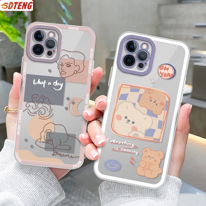 Ốp Điện Thoại TPU Mềm In Hình Gấu Nghệ Thuật Cho iPhone13 Pro Max iPhone12 Phone11 7 6 6s 8 Plus XR X XS Max SE