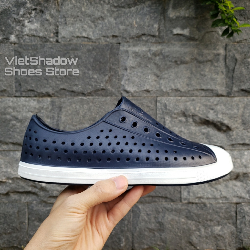 Giày nhựa siêu nhẹ nam nữ - Chất liệu nhựa xốp siêu nhẹ, không thấm nước - Màu Xanh navy