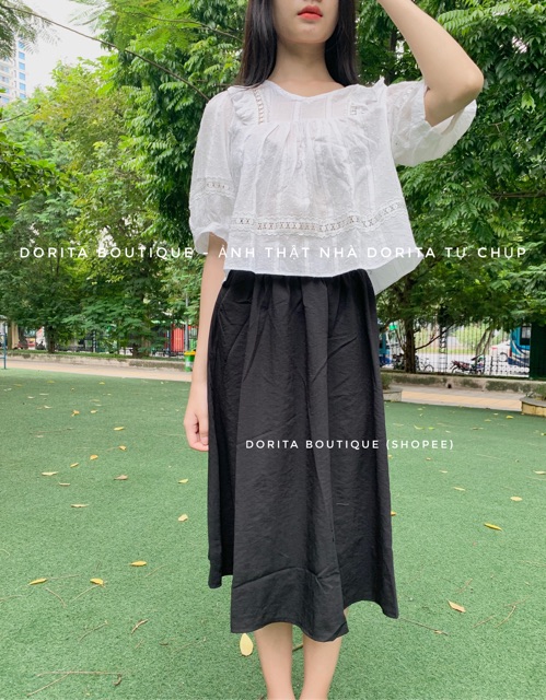 Chân váy đũi dài style Hàn Quốc - Dorita Boutique