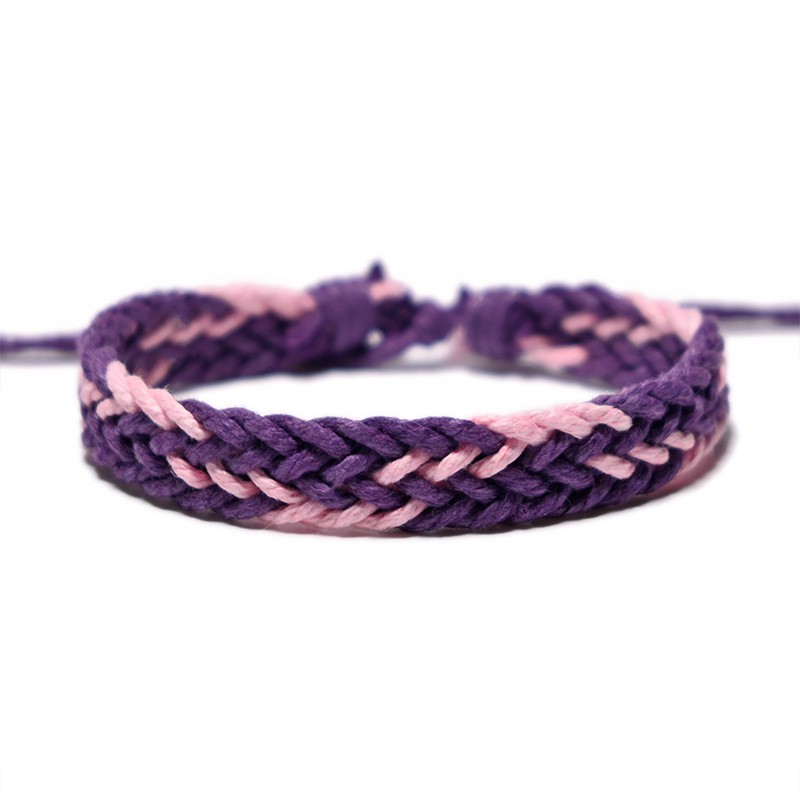 Thời Trang Vòng Tay Dây cotton Lanh Bện Rộng 11mm Phong Cách Cổ Điển Có Thể Điều Chỉnh Cho Nam Và Nữ