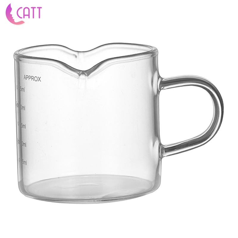 1 [Dadada1] Set 2 Cốc Thủy Tinh Đong Sữa Cà Phê Trà Có Tay Cầm