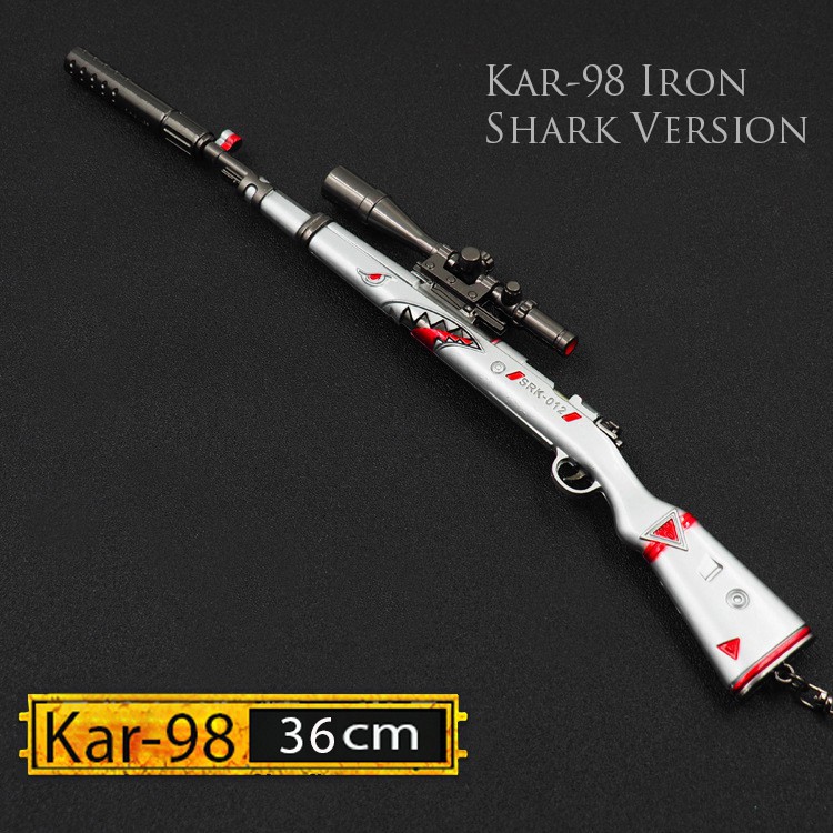 Mô Hình PUBG Kar98 IRron Shark 34cm có thể tháo rời Tặng Giá trưng bày + Móc Treo Mũ 3 PUBG