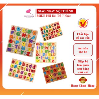 Bộ Bảng Gỗ Nổi Cho Bé Làm Quen Bảng Chữ Cái Tiếng Việt - Tiếng Anh