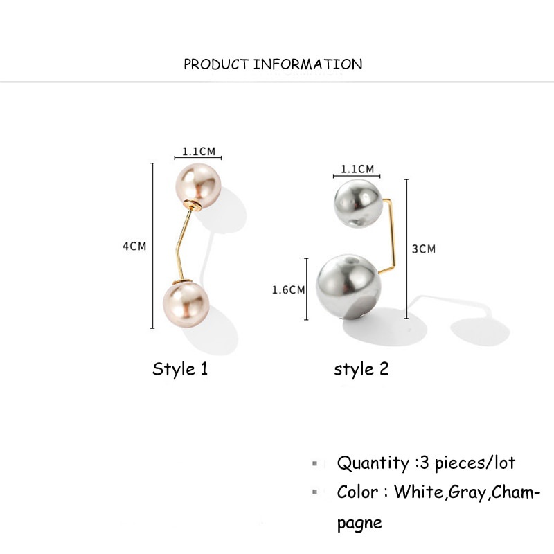 Set 3 Ghim Cài Áo Đính Ngọc Trai Đơn Giản Xinh Xắn