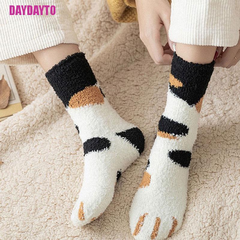 [DAYDAYTO] Vớ Cotton Pha Dày Giữ Ấm Thiết Kế Hình Chân Mèo Mới Lạ Cho Nữ
