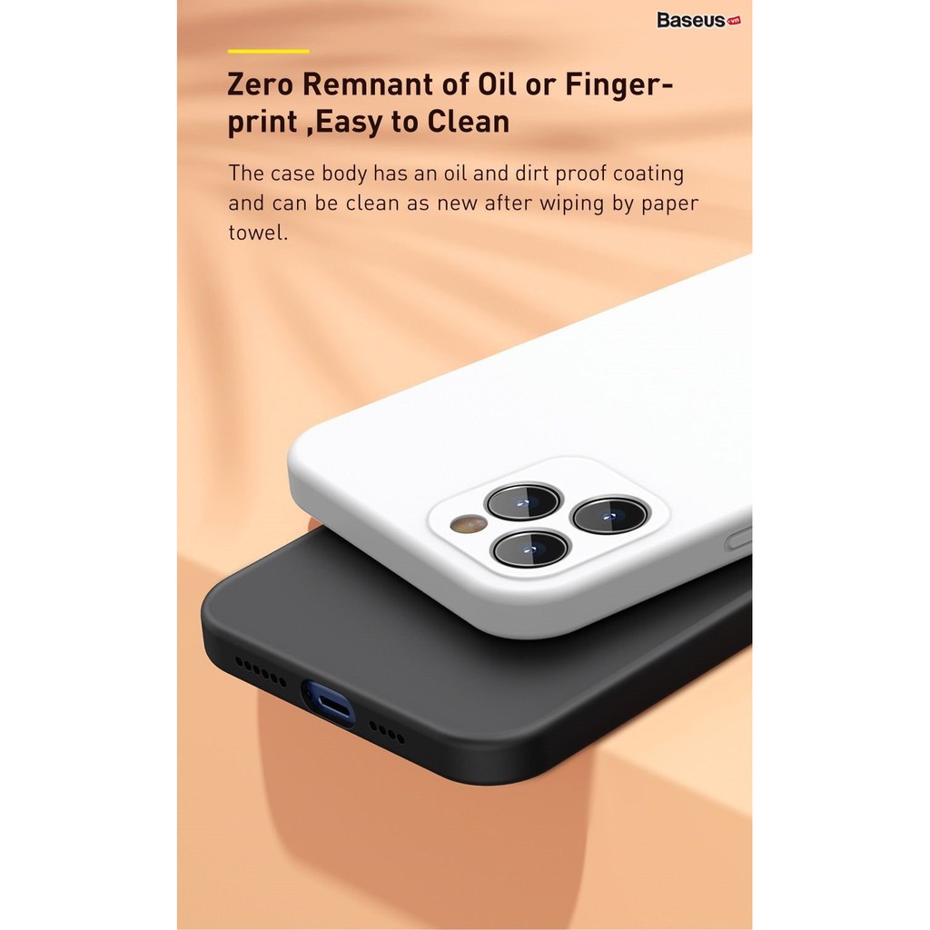 Ốp lưng chống bám bẩn cho iPhone 12 Mini / 12 / 12 Pro / 12 Pro Max Baseus Liquid Silica Gel Protective Case_Chính Hãng
