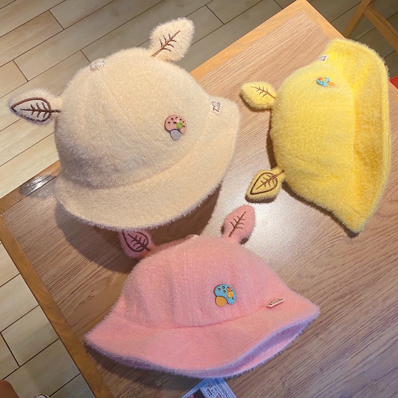 Mũ tai bèo xinh xắn giữ ấm mùa thu đông cho bé gái 48-51cm