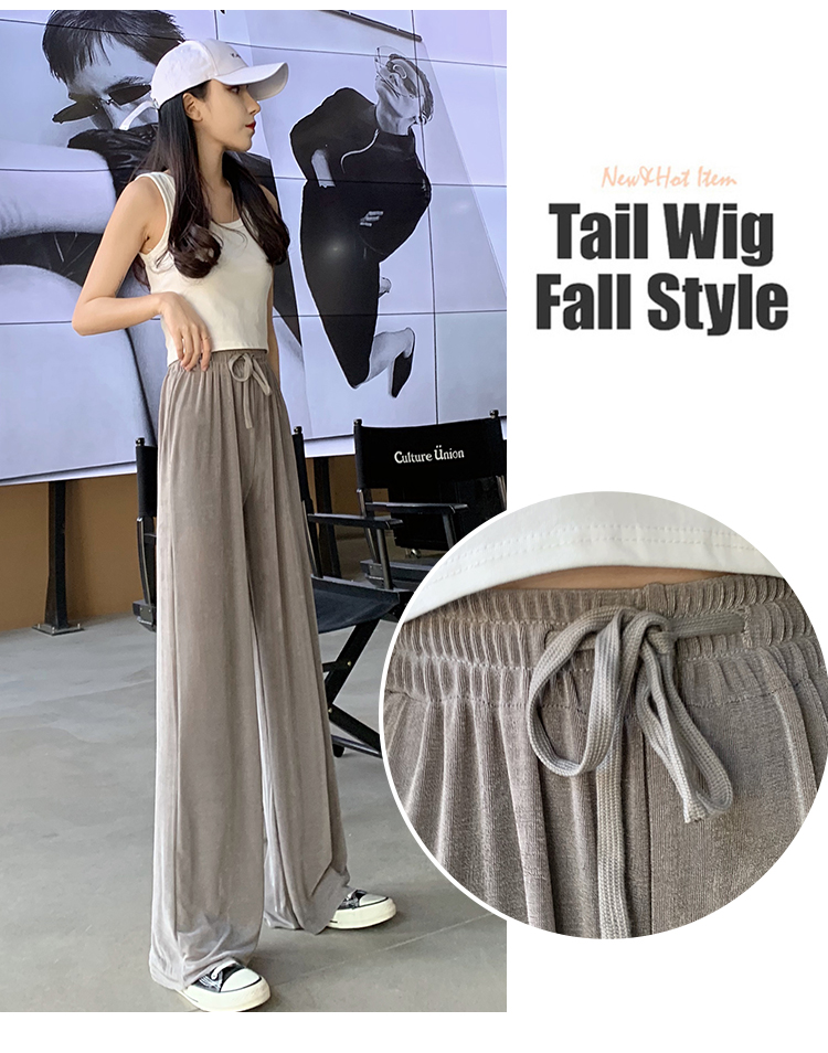 NRVP Quần Dài Nữ Lưng Cao Ống Rộng Thời Trang Hàn 2020