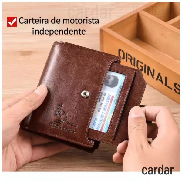 Ví Da Nam Có Khóa Kéo Đựng Thẻ Tiện Lợi