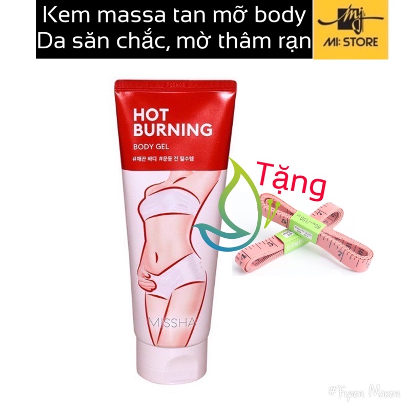 Kem Tan Mỡ Bụng Missha Hot Burning Perfect Body Gel - đốt mỡ, dưỡng da