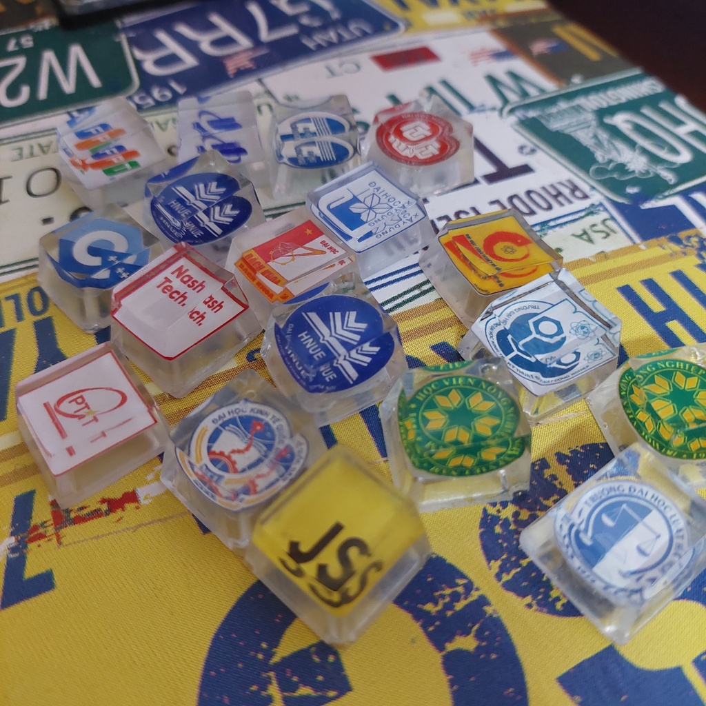Nút keycap lẻ nút bàn phím cơ đúc resin logo các trường khu vực Hà Nội