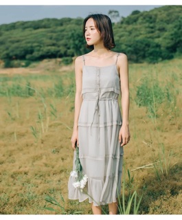 [Order] Váy voan lụa  2 dây hàng thiết kế