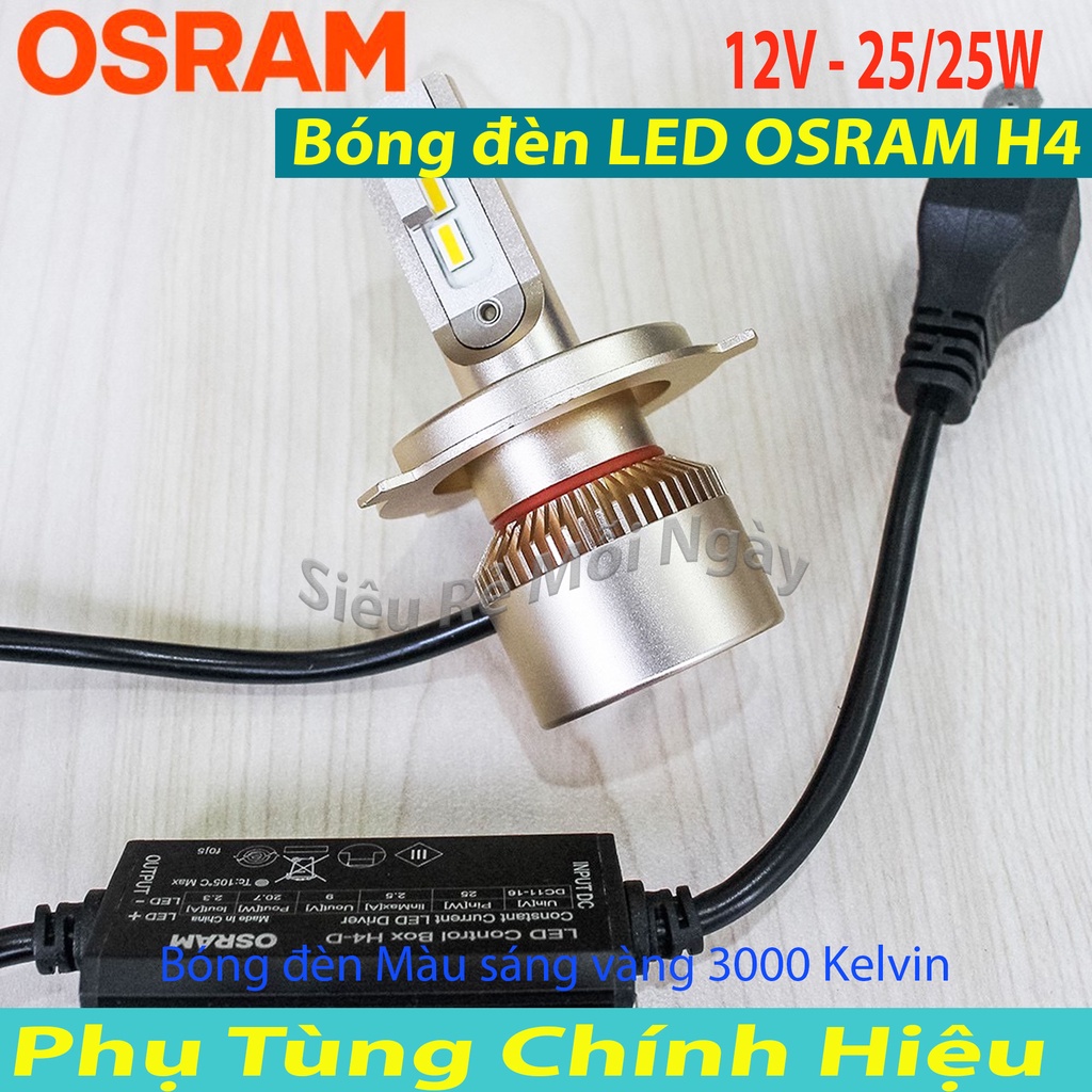 BÓNG ĐÈN OSRAM LED H4 XE SH, DYLAN, ATTILA, MÔ TÔ, Ô TÔ TĂNG SÁNG PHÁ SƯƠNG VÀNG