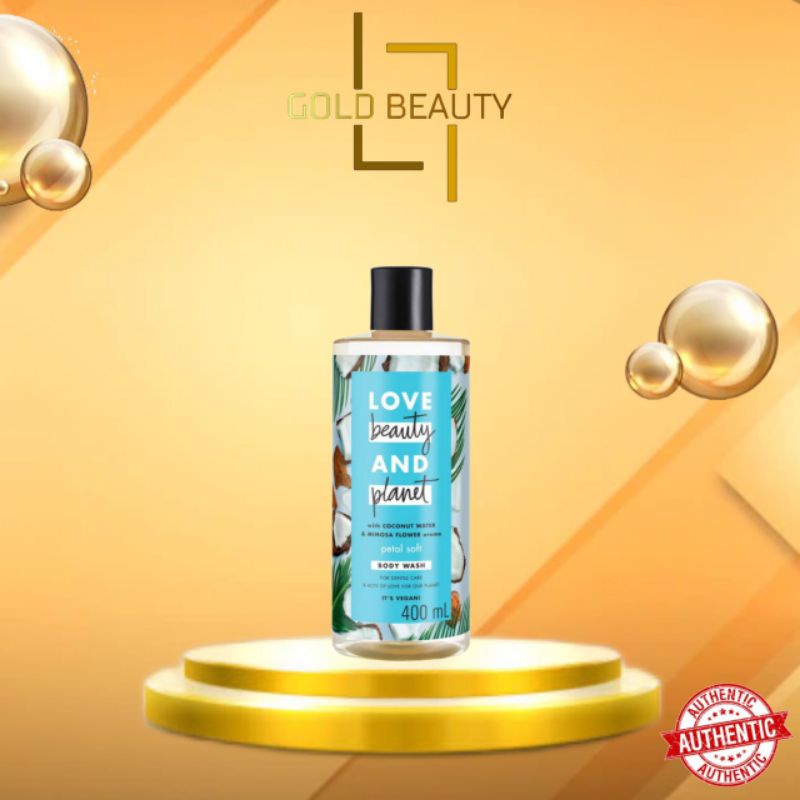 Sữa tắm Love Beauty And Planet chăm da mềm mịn với 100% dừa tươi organic 400ml