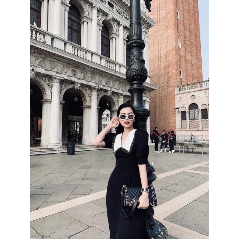 Váy phối cổ trắng pha ren | BigBuy360 - bigbuy360.vn