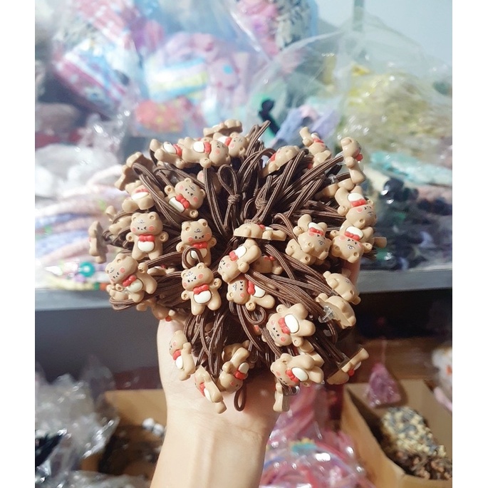 1 dây chun buộc tóc gấu màu ngẫu nhiên dễ thương