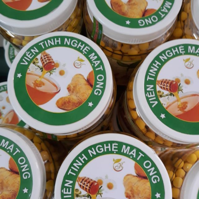 1kg viên tinh bột nghệ mật ong rừng được 2 hộp như hình