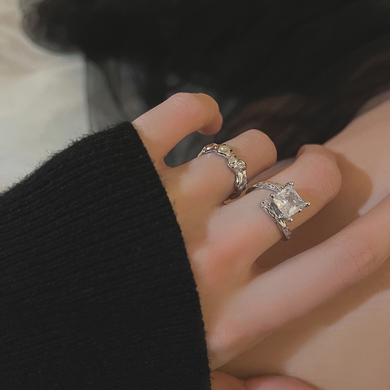 Nhẫn Thiết Kế Bất Đối Xứng Phong Cách hip hop Thời Trang Cá Tính