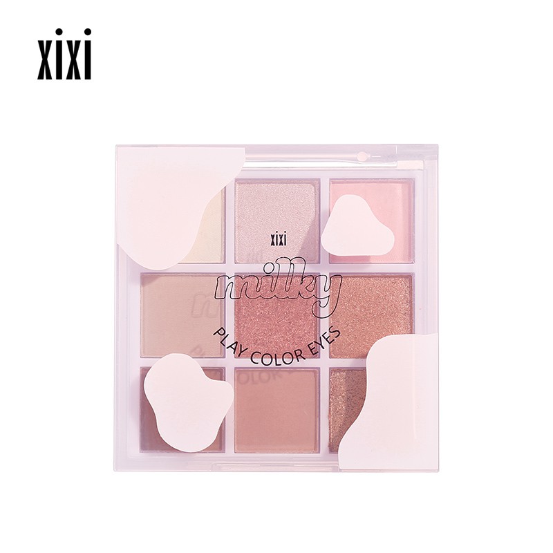 Bảng Phấn Mắt XIXI Milk 9 Màu Lì Và Ánh Nhũ Kết Hợp Trang Điểm Mắt Mịn Màng Kháng Nước NO.416
