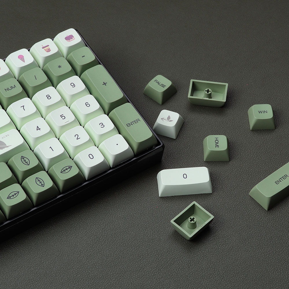 Bộ Keycap PBT nút bàn phím cơ profile XDA Matcha, Eva Red