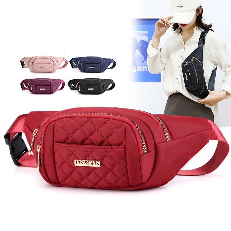 Túi đeo chéo trước ngực bằng nylon phong cách Hàn Quốc tùy chọn màu sắc cho nữ