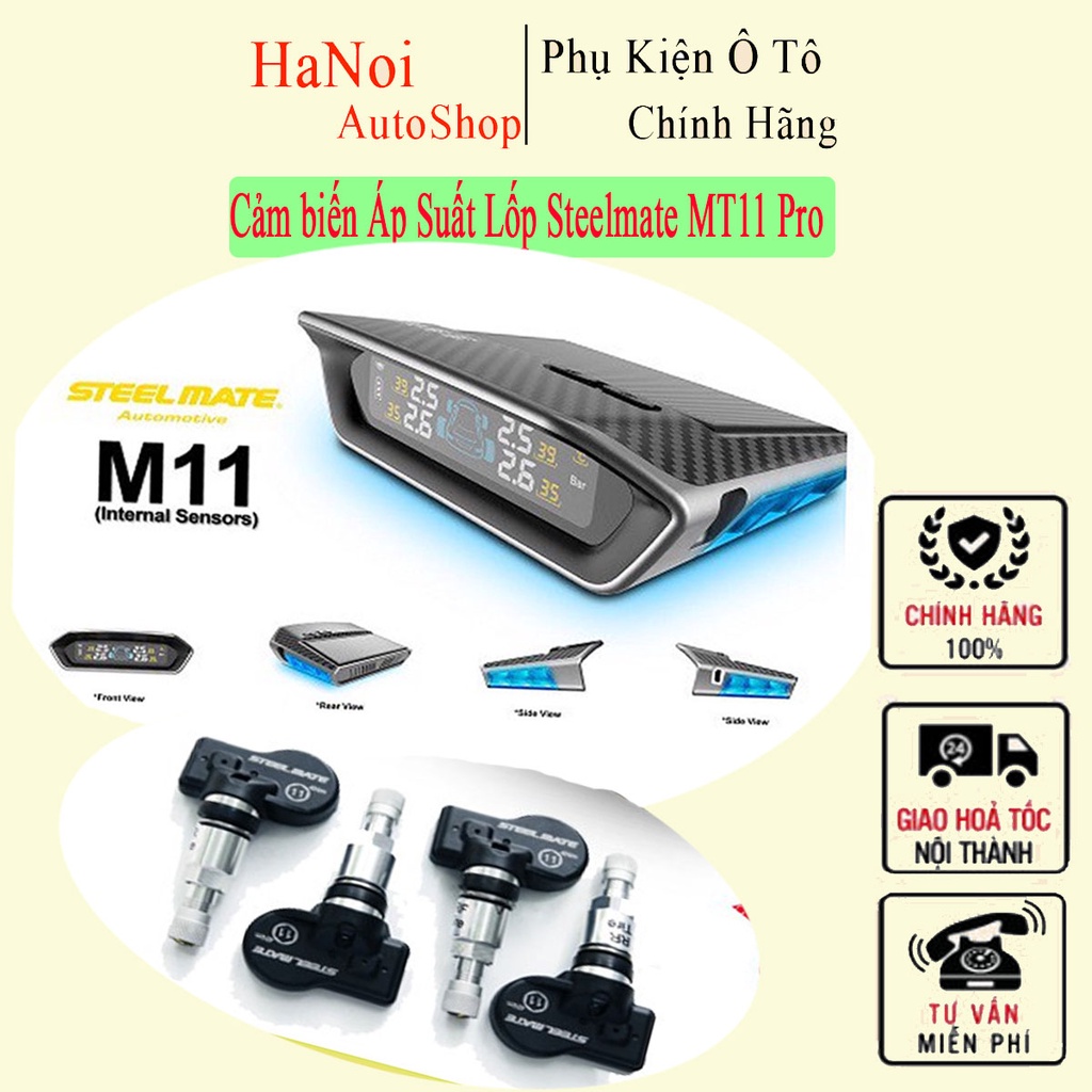 Steelmate MT11 Pro Chính Hãng| Bộ hiển thị áp suất lốp và nhiệt độ lốp ô tô steelmate Mt11 Pro bảo hành chính hãng 3 năm