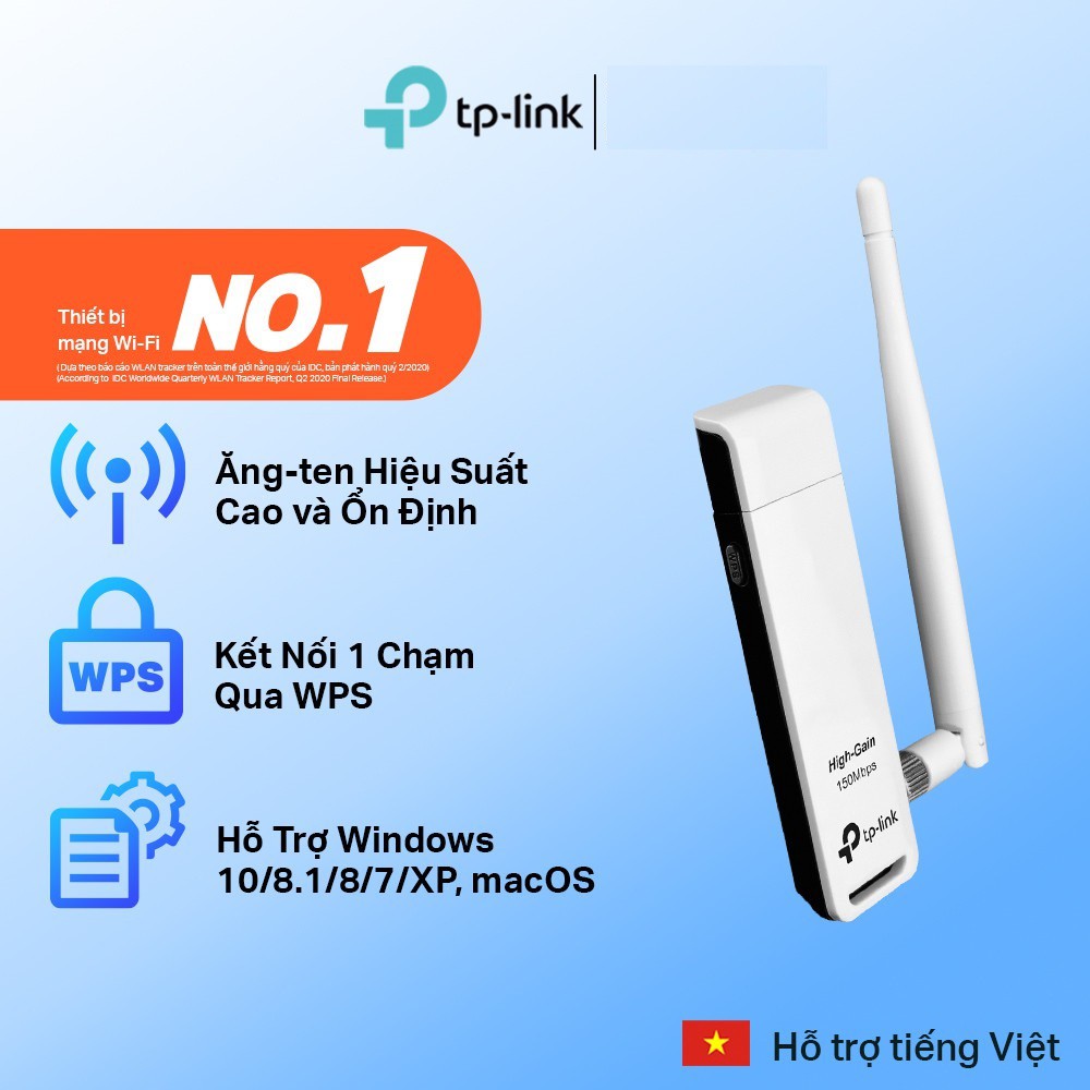 USB Thu WiFi TP-Link TL-WN722N 150Mbps - WN722N - Hàng Chính Hãng