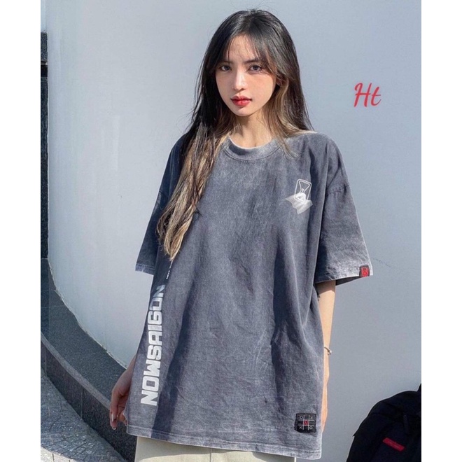 Áo loang chữ Now in 2 mặt H2A776