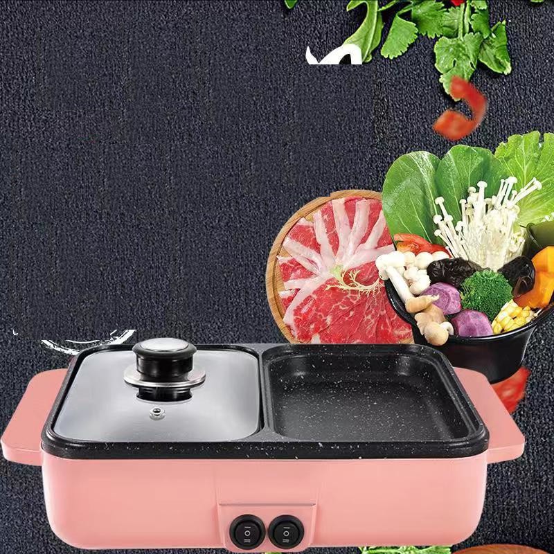 Nồi Lẩu Kiêm Nướng 🥘 2in1 Mini Hàn Quốc Z9 🥘 Bếp Lẩu Nướng Đa Năng Cao Cấp Bảo Hành 3 Tháng