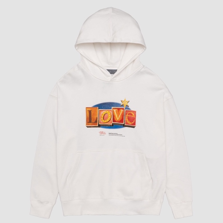 Áo nỉ có mũ dáng rộng unisex 21ST URBAN LS21 Vintage Love Sign Hoodie